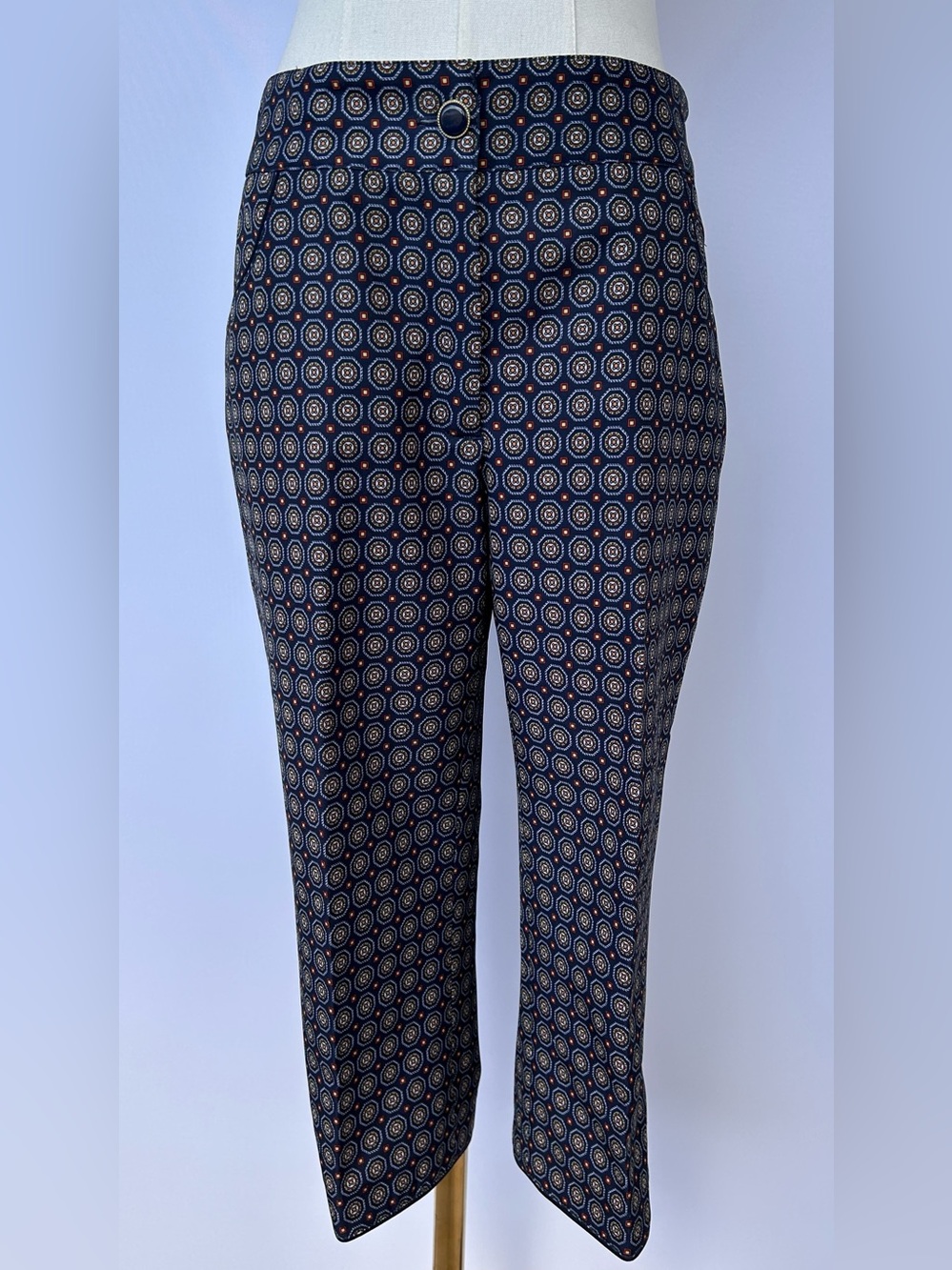 EP Pro Women’s Cropped Performance Ankle Trousers Medallion Pattern Size 6